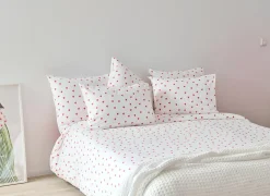 Dekbedovertrek 200x200/220cm - katoen - hearts red