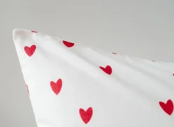 Dekbedovertrek 140x200/220cm - katoen - hearts red