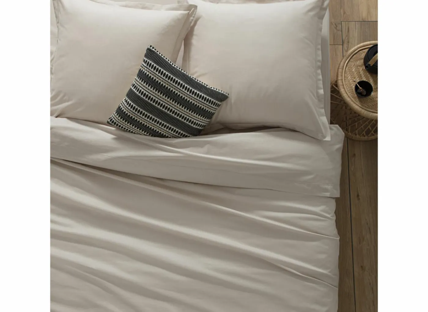 Dekbedovertrek 240x220cm - katoen - beige lin excl. kussenslopen
