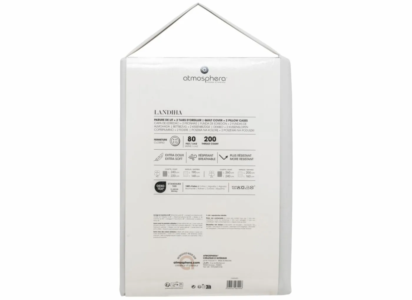 Dekbedovertrek 240x220cm - percale katoen - beige