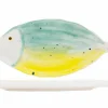 Dessertbord Coral 43x19,7cm - porselein - geel & groen