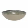 Diep bord Oona Ø19cm - keramiek - zand & groen