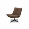 Draaifauteuil A8036 75x90x87cm - leder - cognac