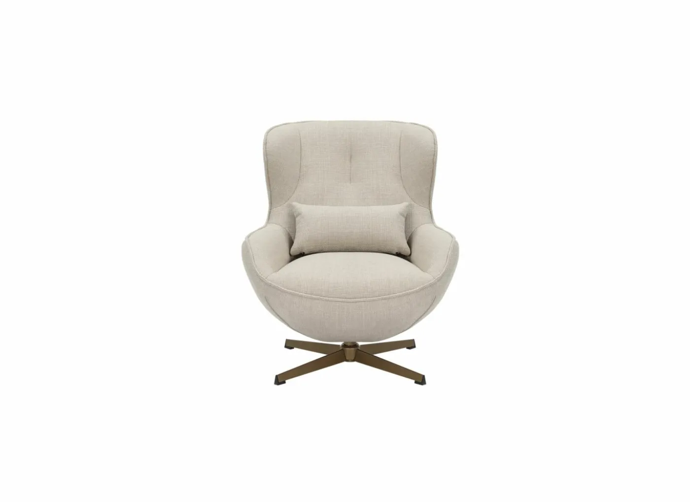Draaifauteuil Moana 76x87,5x90cm - polyestervezel - beige