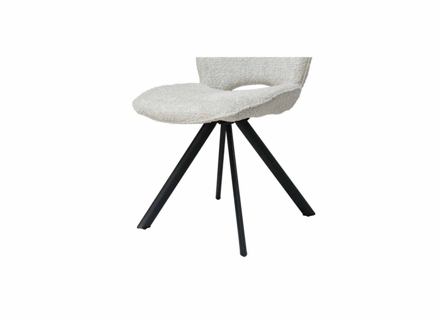 Draaistoel Adrian 60x58x86cm - polyester - wit