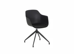Draaistoel Burning 58x55x83.5cm - lederlook - zwart
