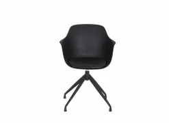Draaistoel Burning 58x55x83.5cm - lederlook - zwart