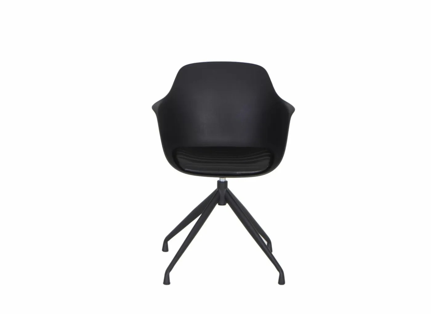 Draaistoel Burning 58x55x83.5cm - lederlook - zwart