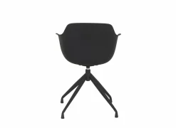 Draaistoel Burning 58x55x83.5cm - lederlook - zwart
