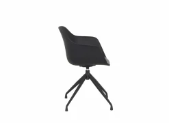 Draaistoel Burning 58x55x83.5cm - lederlook - zwart
