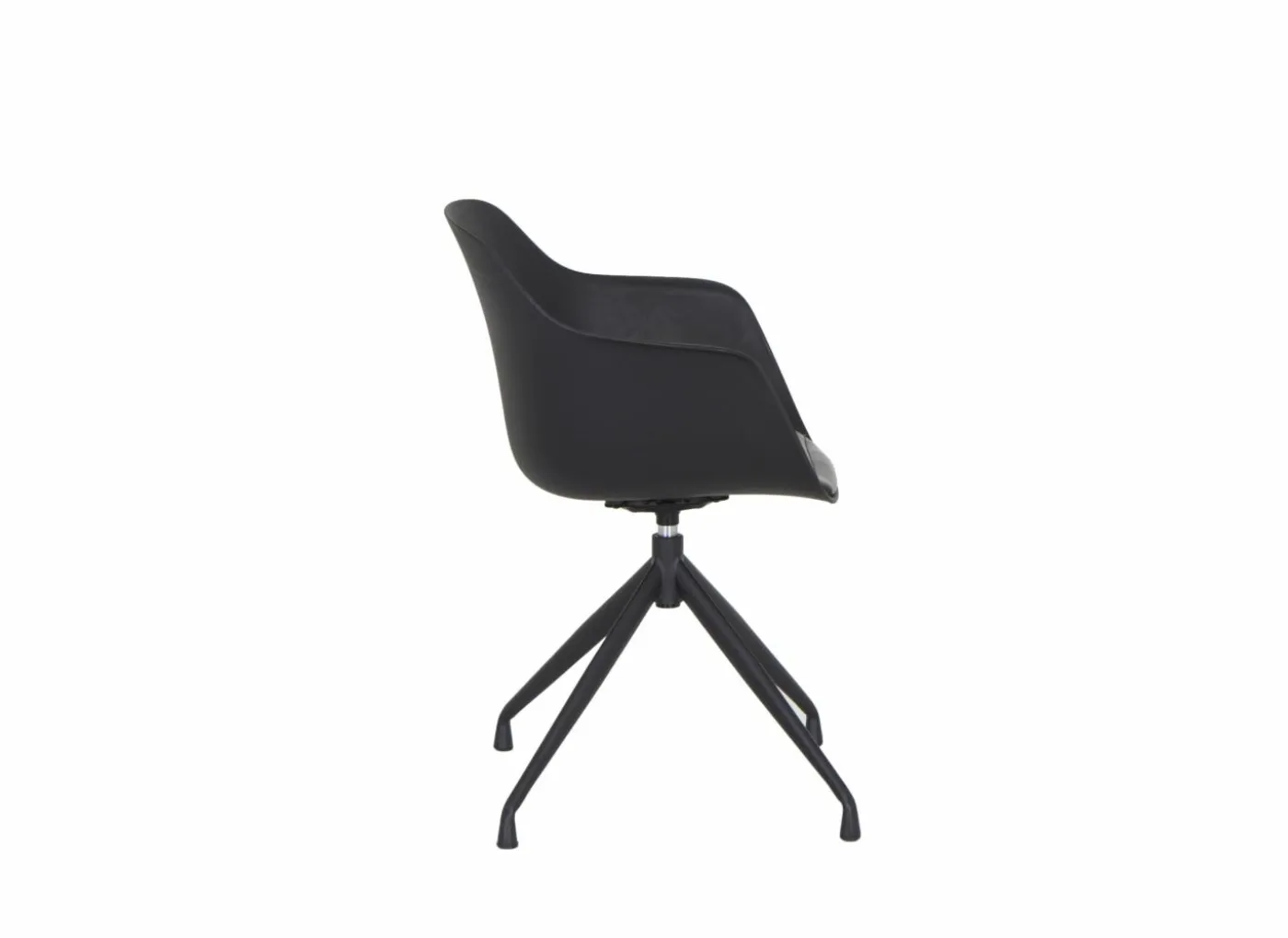 Draaistoel Burning 58x55x83.5cm - lederlook - zwart