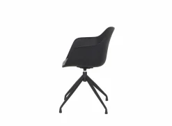 Draaistoel Burning 58x55x83.5cm - lederlook - zwart