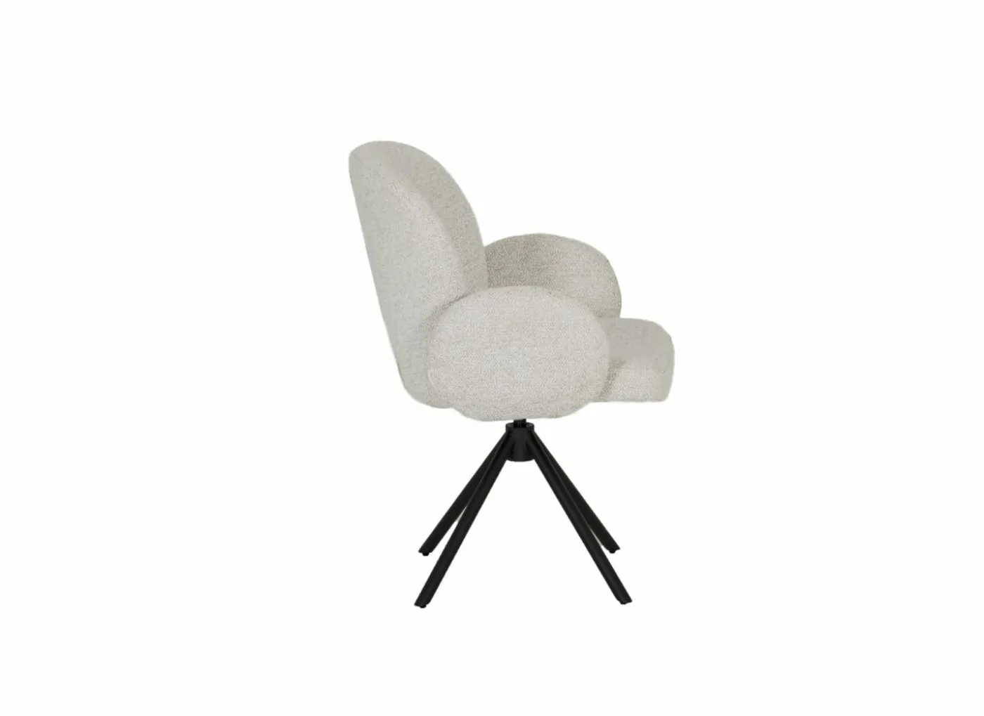 Draaistoel Josea 66x55x88cm - polyestervezel - beige