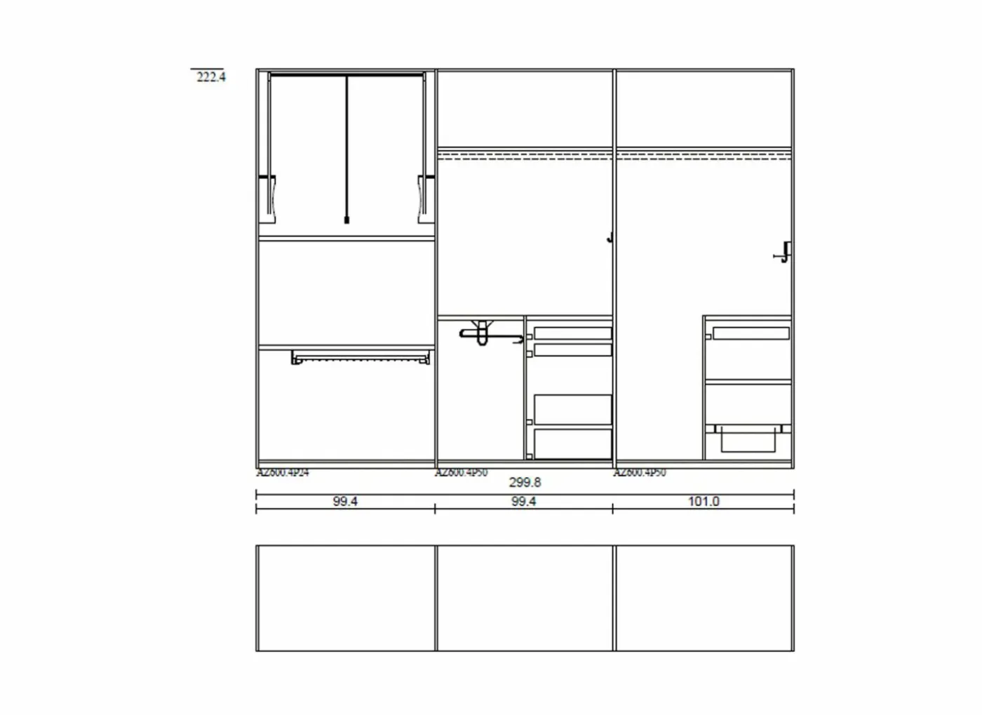 Dressing Select 301cm