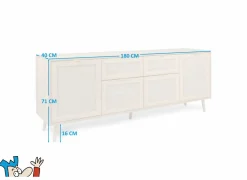 Dressoir Bali 180cm - melamine - sonoma eik