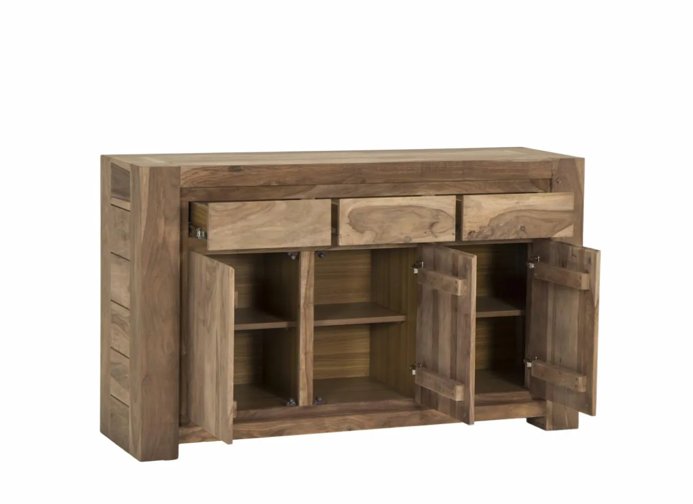 Dressoir Carbone 150cm - sheesham massief & decor - naturel