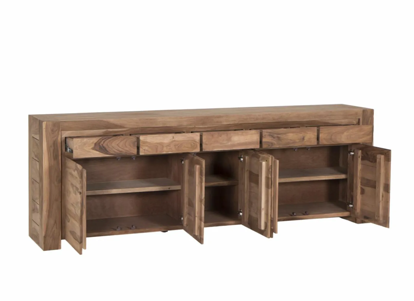 Dressoir Carbone 250cm - sheesham massief & decor - naturel