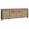 Dressoir 240cm - decor - oranje teakhout & matzwart
