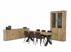 Dressoir Grimaldi 240cm - eik massief & decor - naturel