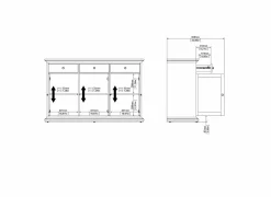 Dressoir Paris 144cm - decor - wit