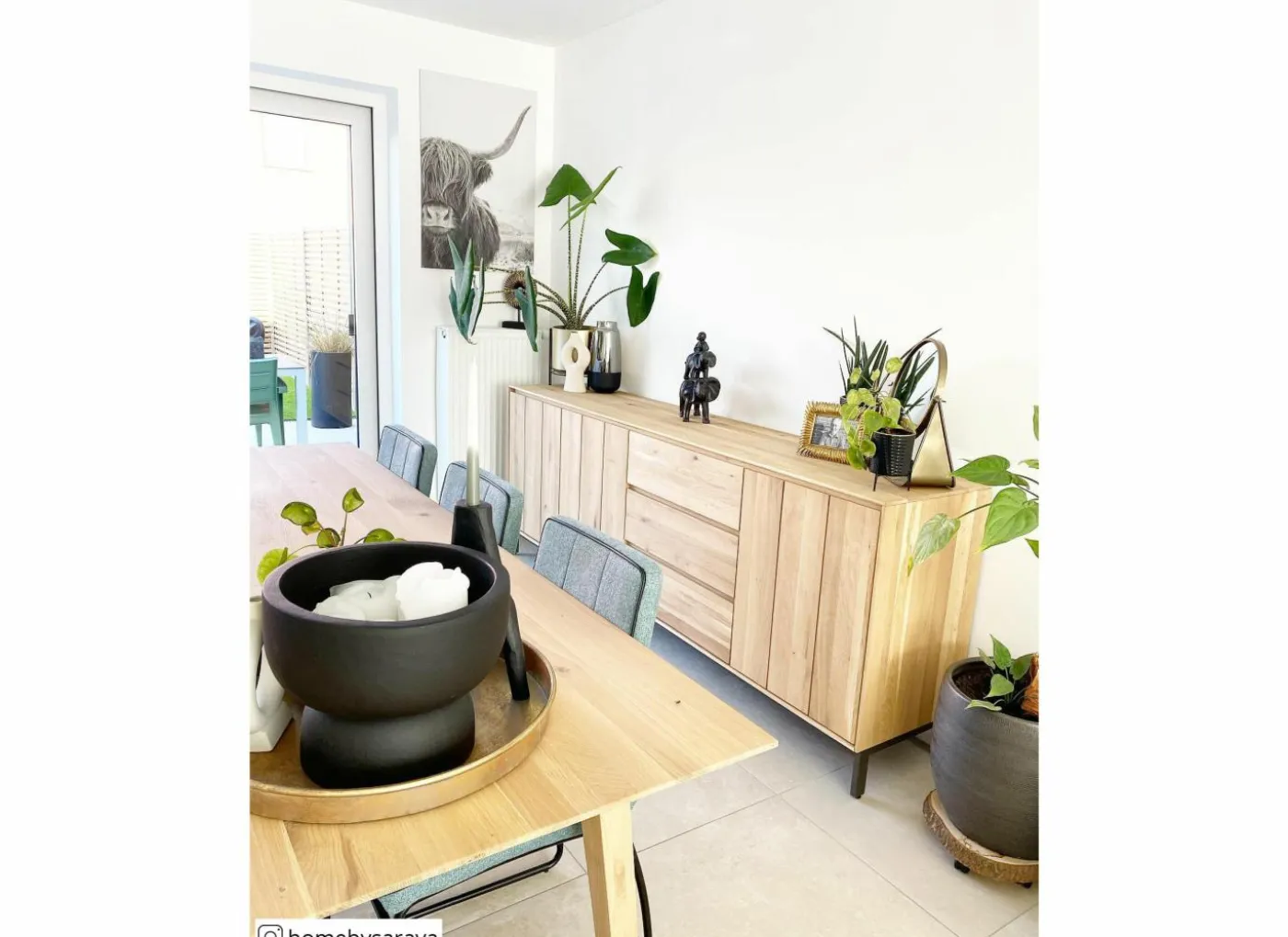 Dressoir Polar 250cm - eik massief & decor - naturel