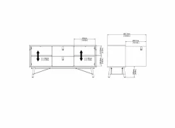 Dressoir Ry 151cm - decor - matzwart & okkernoot