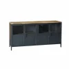 Dressoir Titano 180cm - ijzer & mango massief - grijs & naturel