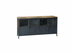 Dressoir Titano 180cm - ijzer & mango massief - grijs & naturel