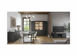 Dressoir Valencia 225cm - melamine - zwarte eik