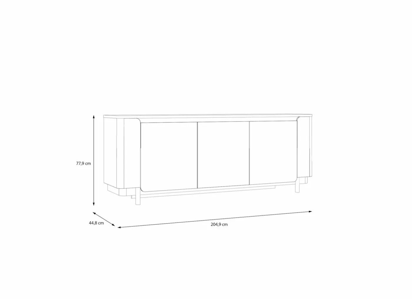 Dressoir Vodol 205cm - decor - zand & zwart