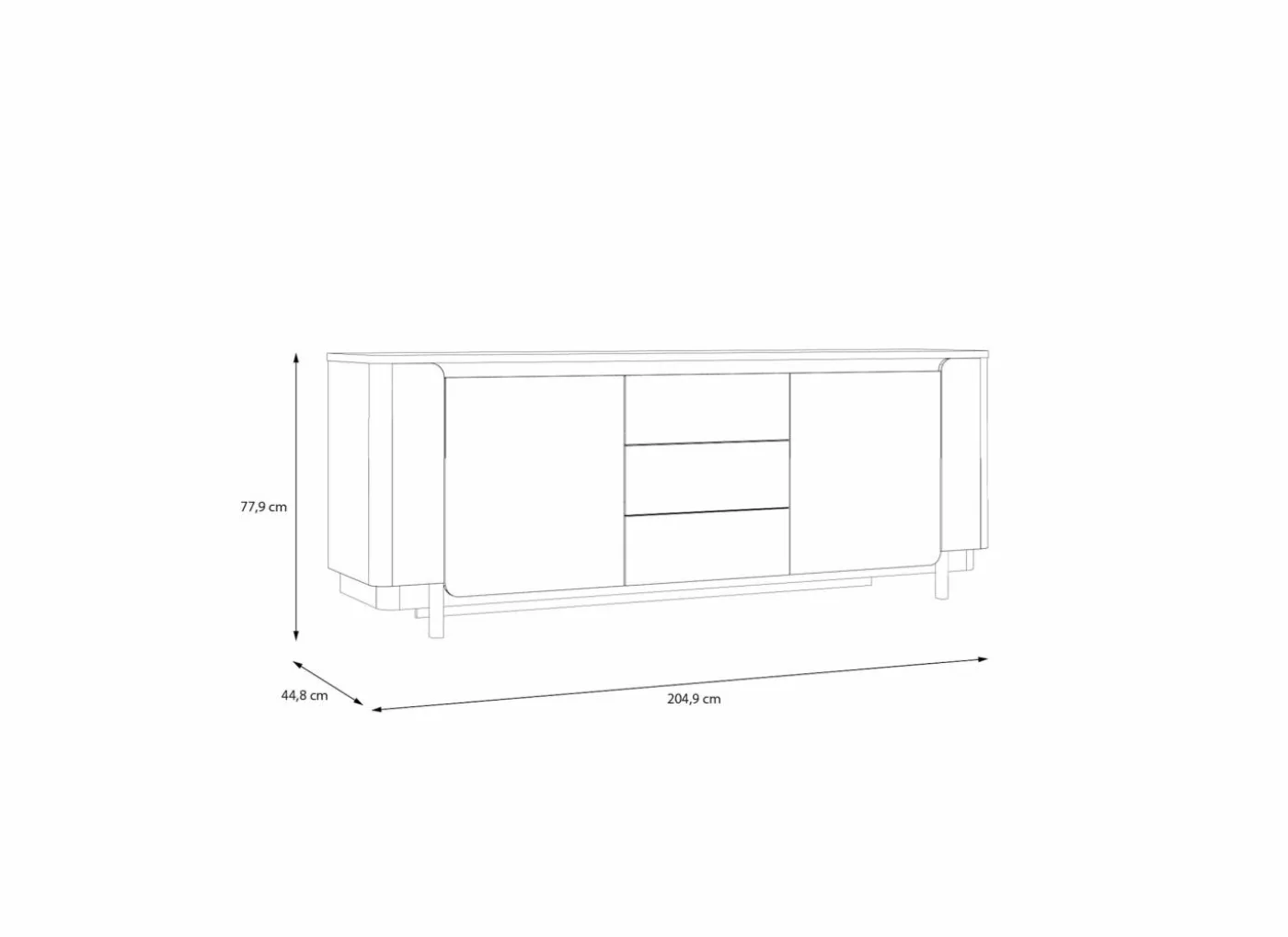 Dressoir Vodol 205cm - decor - zand & zwart