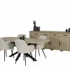 Eetkamer Alba met 4 stoelen Casimir - tafel 225x100cm - dressoir 233cm