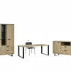 Eetkamer Como 1 met 4 stoelen Epoca antraciet - tafel 200x95cm - dressoir 170cm - kast 120cm