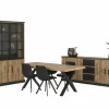 Eetkamer met 4 stoelen Frantz - tafel 200x100 - dressoir 226cm - vitrinekast 120cm