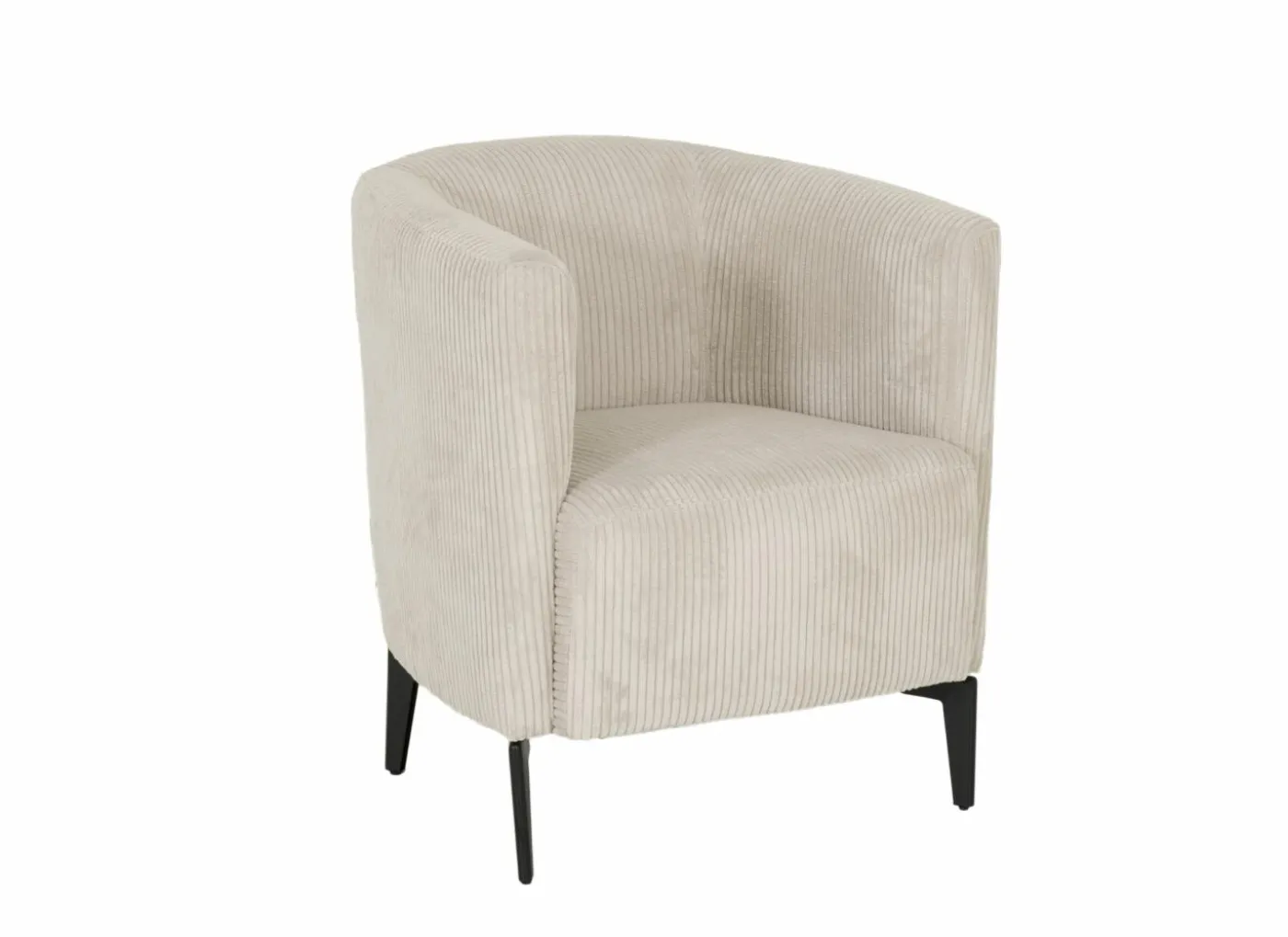 Fauteuil Capri 67x71x73cm - ribfluweel - ivoor