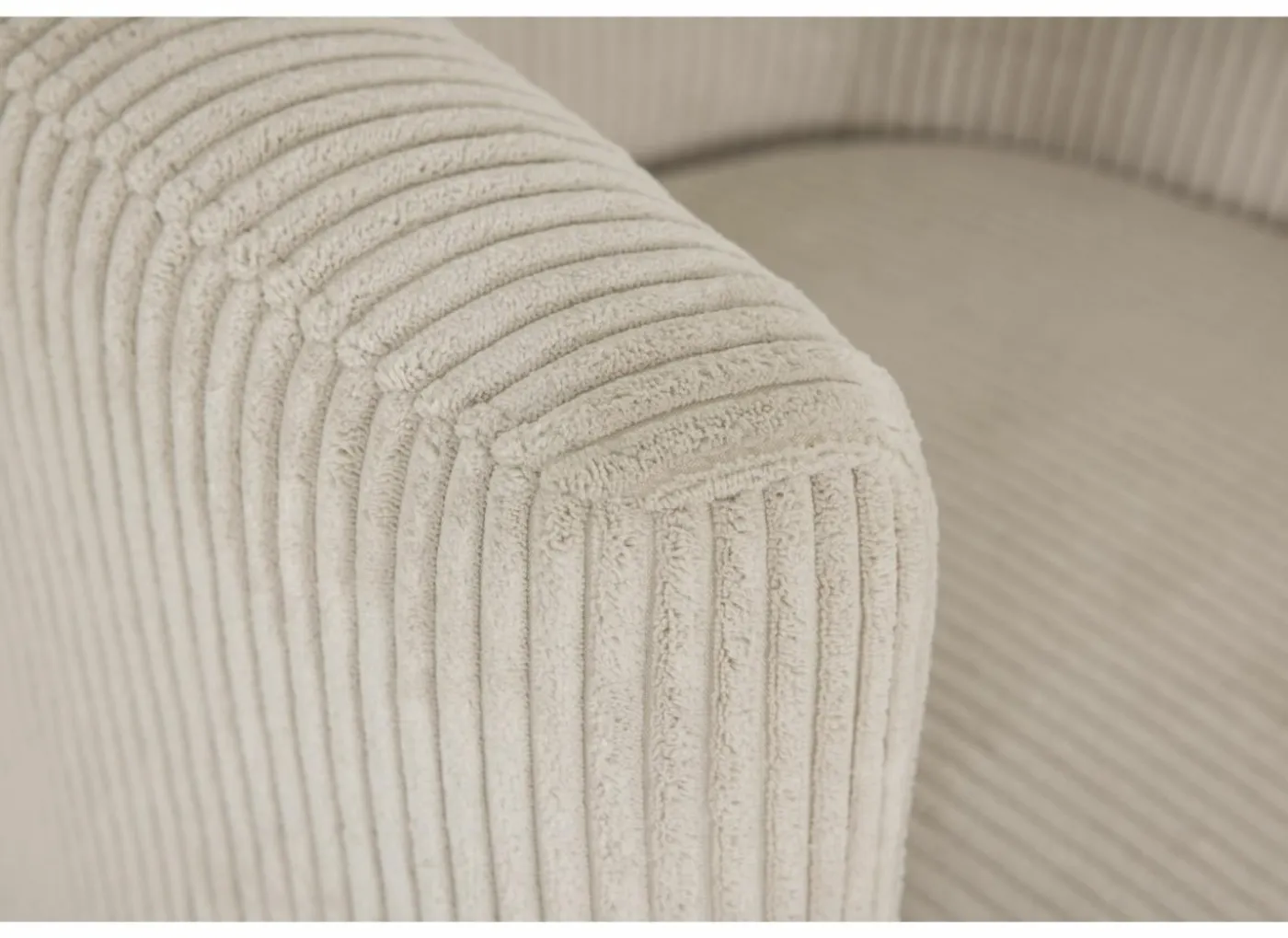 Fauteuil Capri 67x71x73cm - ribfluweel - ivoor