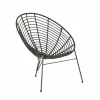 Fauteuil Selva 72x81x88cm - rotan - zwart