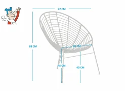 Fauteuil Selva 72x81x88cm - rotan - zwart