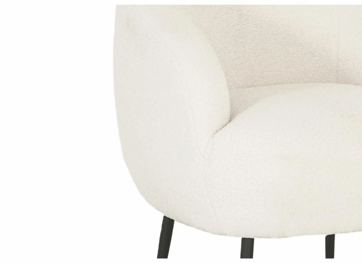Fauteuil Teddy Bear 68x70x73cm - bouclé - ivoorwit