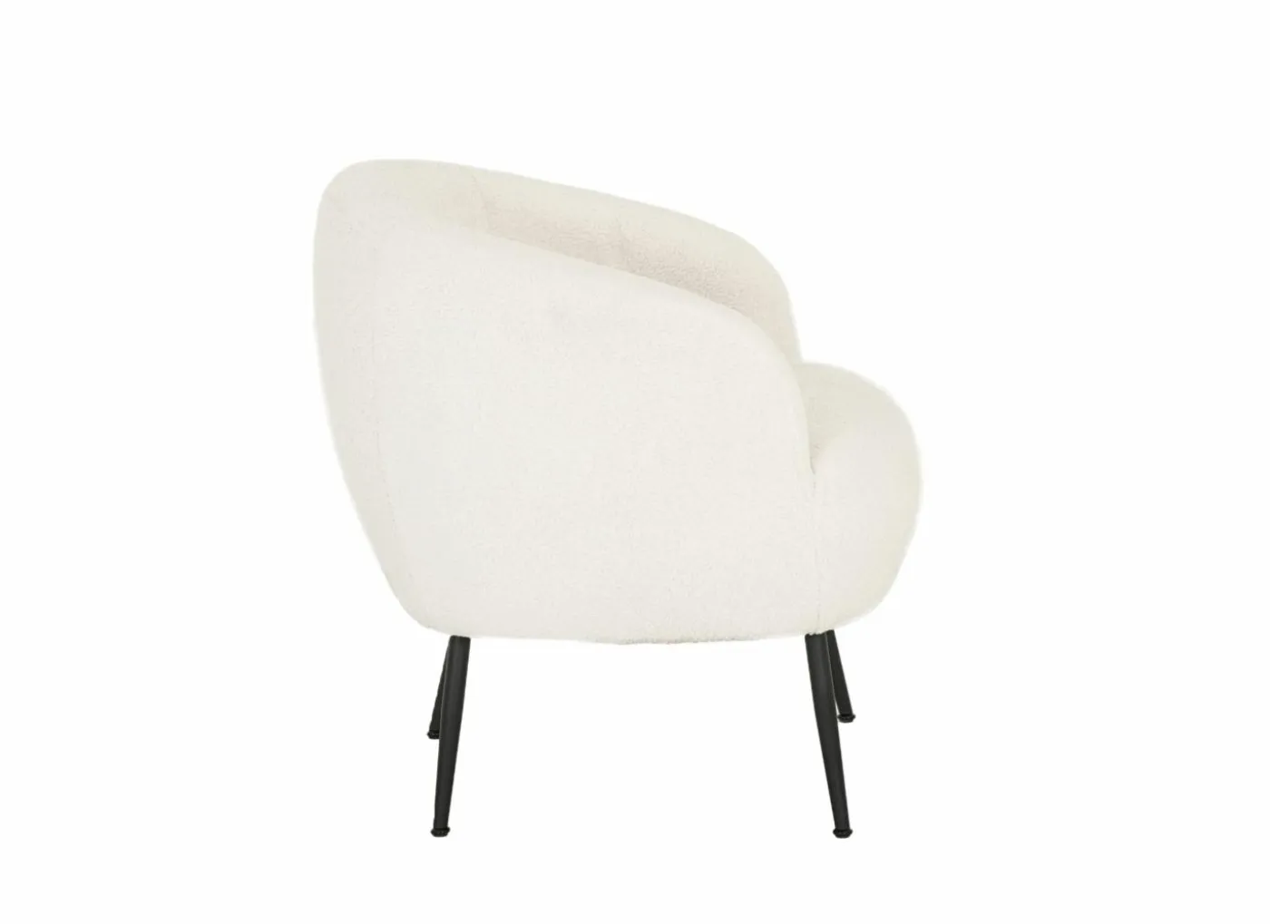 Fauteuil Teddy Bear 68x70x73cm - bouclé - ivoorwit