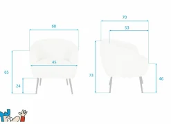 Fauteuil Teddy Bear 68x70x73cm - bouclé - roest