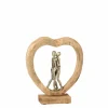 Figuur Koppel H35cm - mango massief & aluminium - naturel/zilver