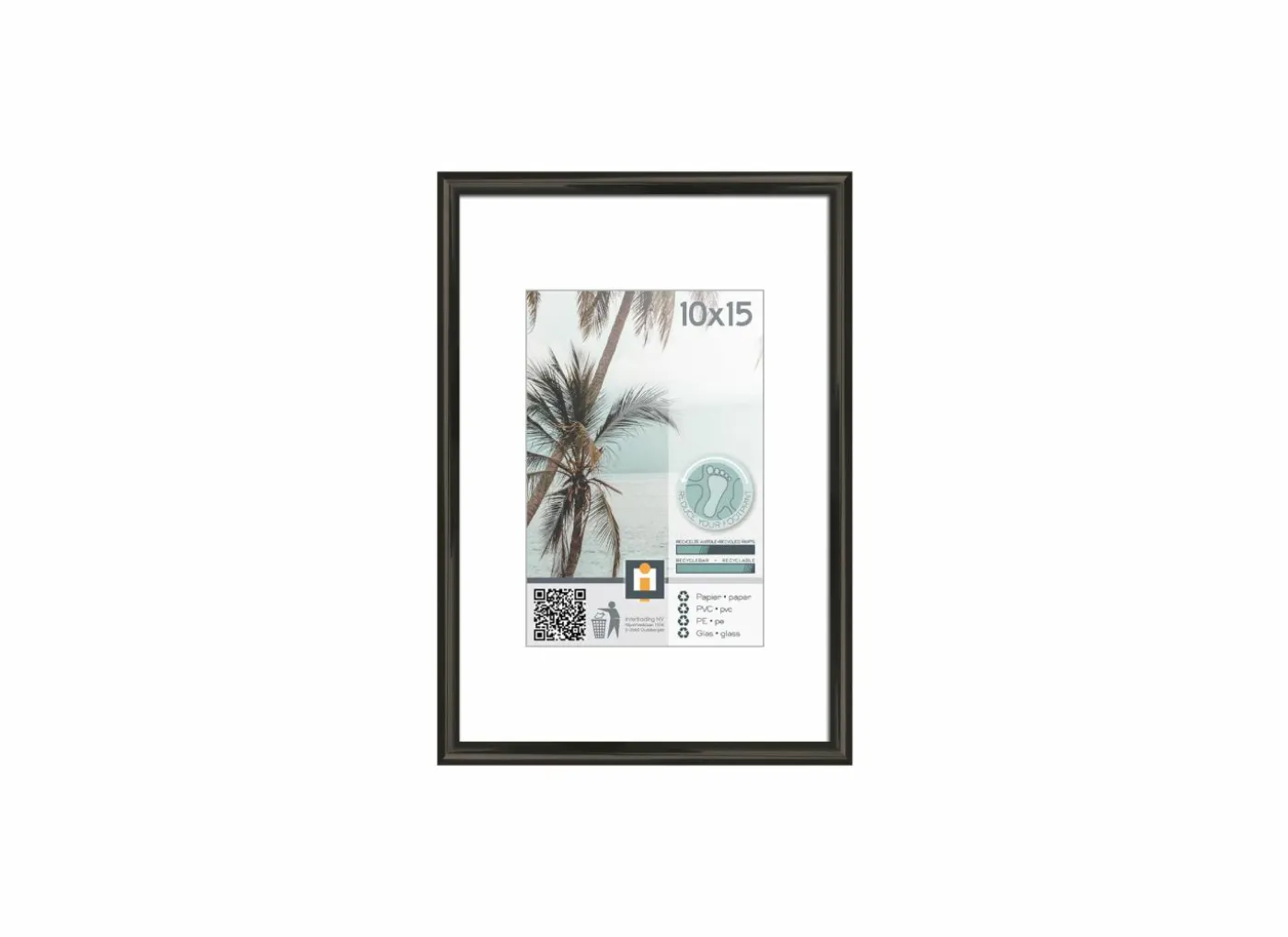 Fotokader Kyoto 15x10cm - kunststof & glas - zwart