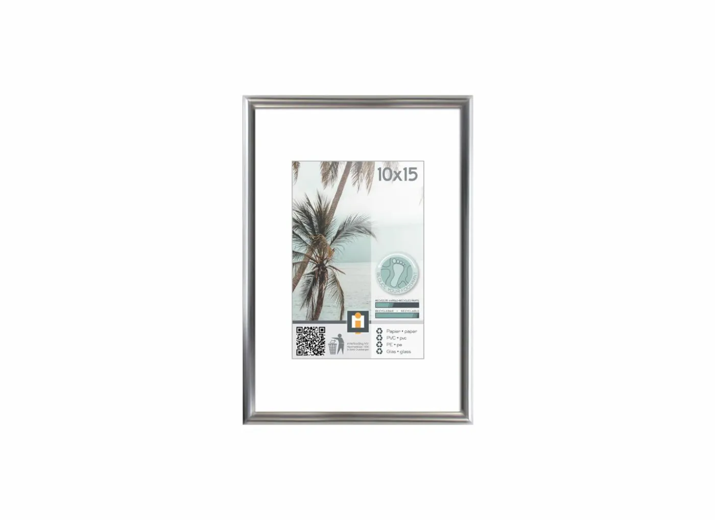 Fotokader Kyoto 15x10cm - kunststof & glas - zilver