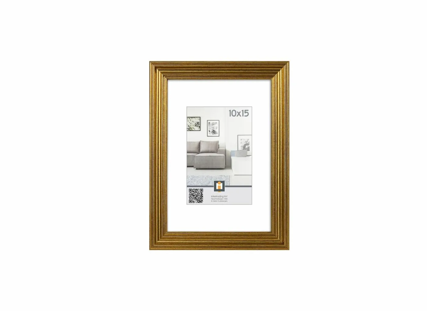 Fotokader Salerno 13x17,5cm - kunststof - goud