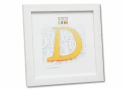 Fotokader 10x10cm - hout & glas - wit
