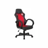 Gamestoel Compass 59x65x106cm - lederlook - zwart & rood