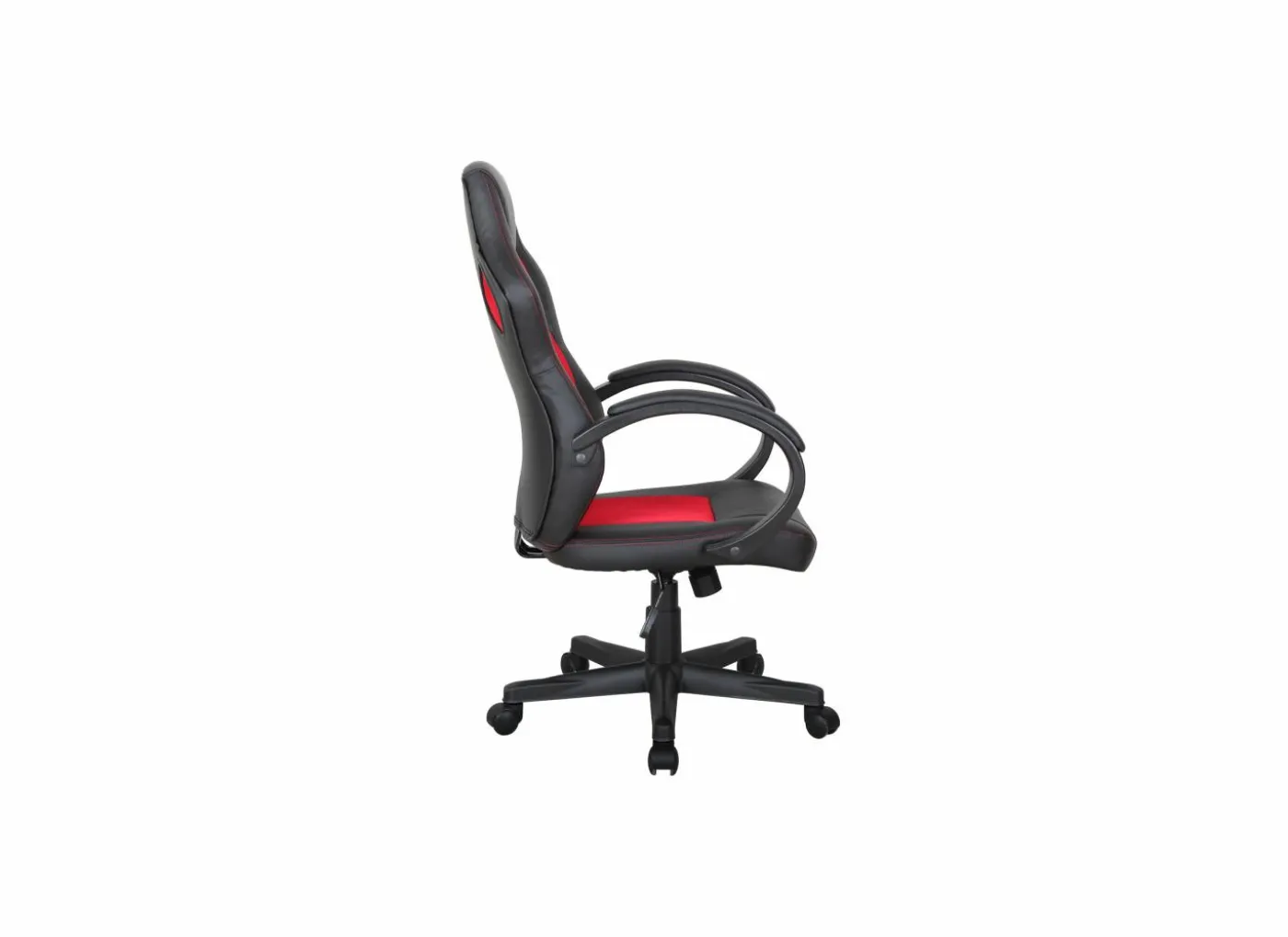 Gamestoel Compass 59x65x106cm - lederlook - zwart & rood