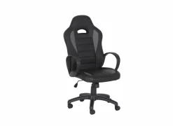 Gamestoel Maquina 60x65x120cm - lederlook - zwart & grijs