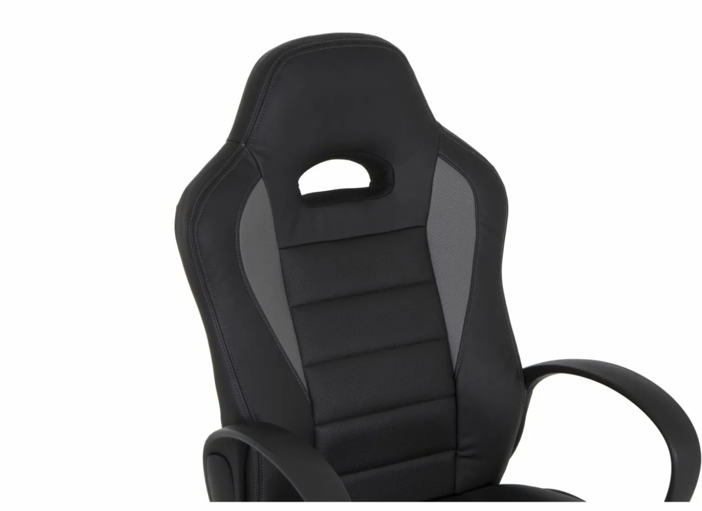 Gamestoel Maquina 60x65x120cm - lederlook - zwart & grijs